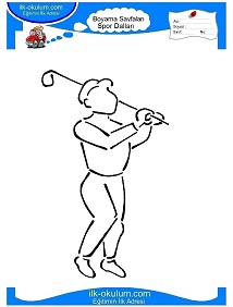 Çocuklar İçin Golf Boyama Sayfaları 